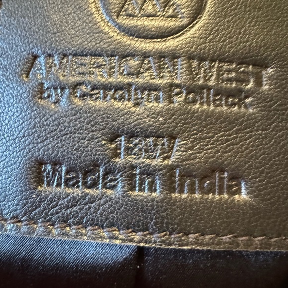 American West by Carolyn Pollack Two Tone Fringe Leather Jacket NWOT - Picture 6 of 9